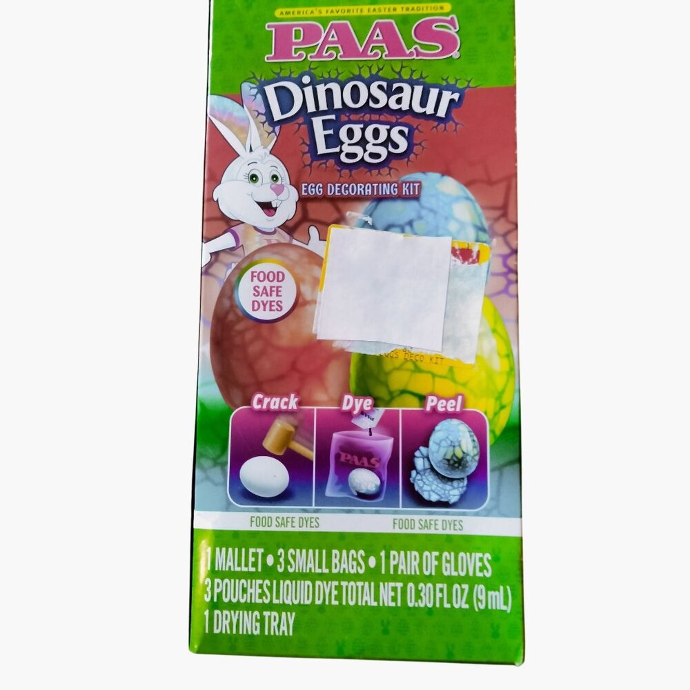 PAAS Dinosaur Easter Eggs Decorating Kit Mallet Gloves Birthday Party Craft
